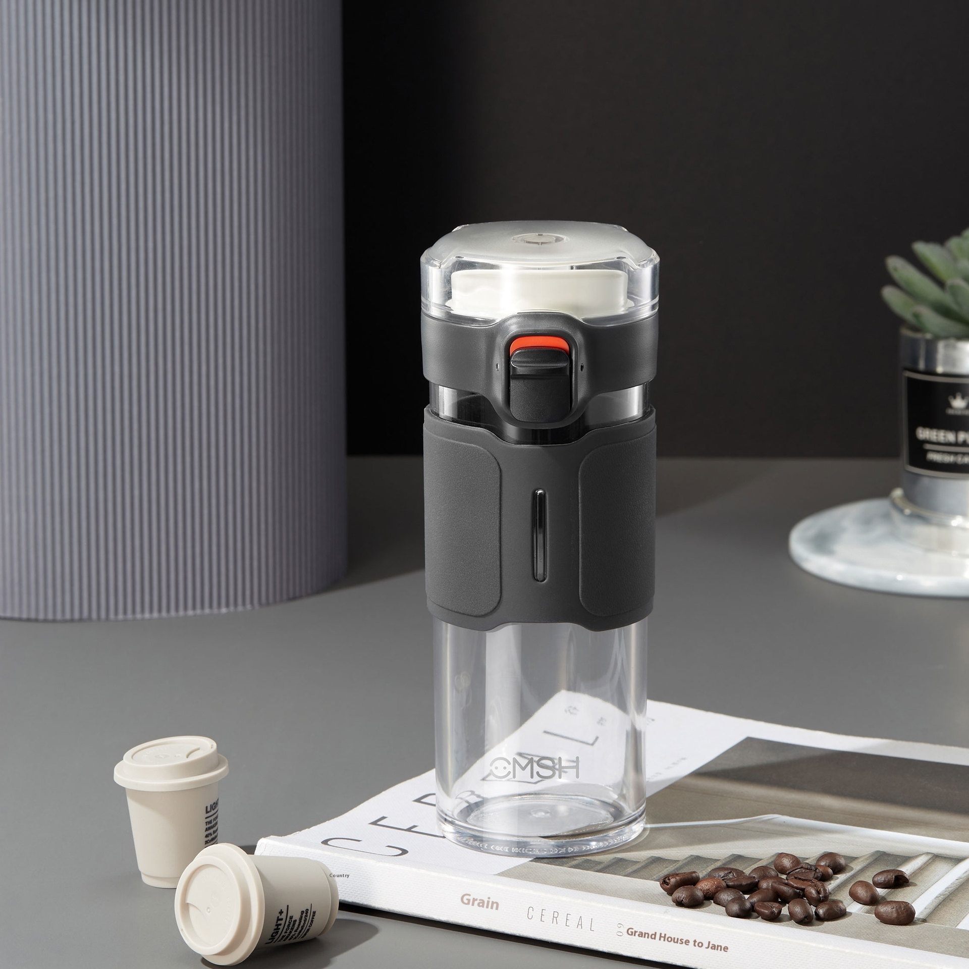 Strawberry Life Simple Plastic Water Cup Summer Portable Coffee Cup Male And Female Student Pop-up Gift Female