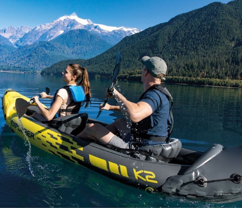 Intex68307 Inflatable Boat Rubber Rowing Boat Rafting Paddle Air Pump Double Charge