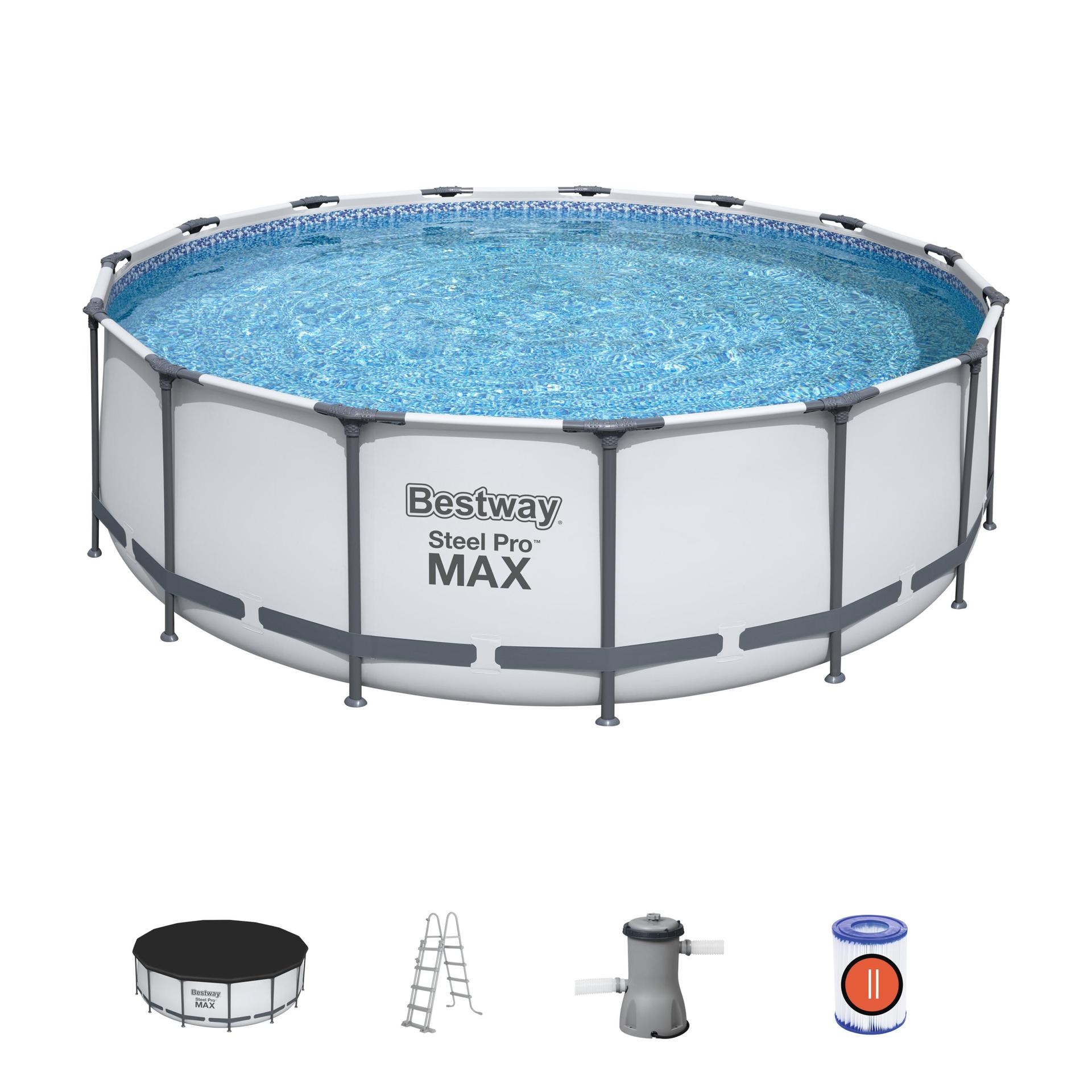Bestway56438 Swimming Pool Family Paddling Pool Large Round Frame Swimming Pool With Filter Pump