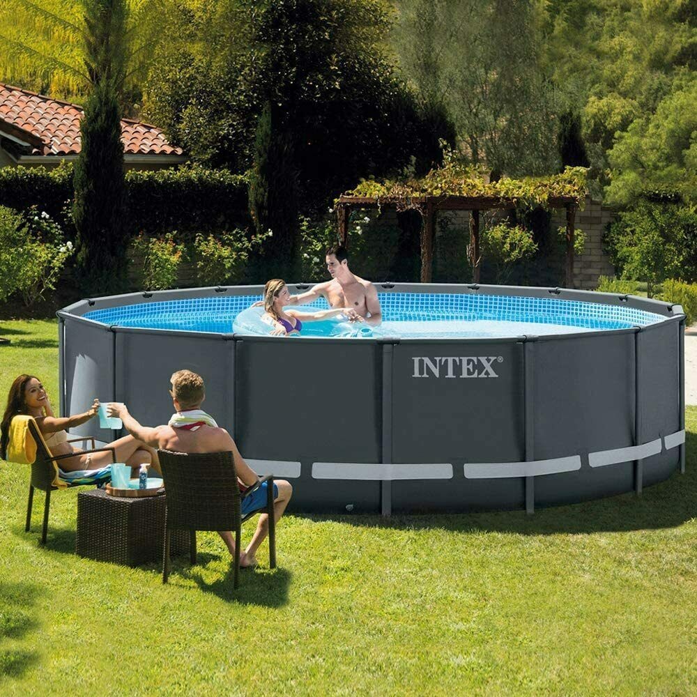 Intex2632616-foot Round Pipe Rack Pool Set Pvc Outdoor Home Adult Children Thickened Swimming Pool