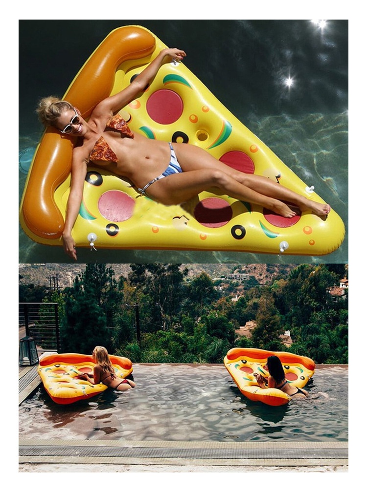 Original Authentic Large Inflatable Pizza Floating Row High Quality Swimming Ring Thickened180cm Adult Floating Bed