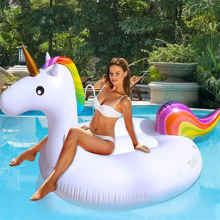Inflatable2m Unicorn Floating Row Inflatable Mount Adult Water Play Floating Row Lounge Chair Floating Bed