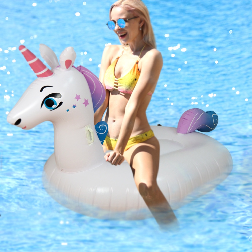 Pvc Inflatable Color Unicorn Mount Adult Water Inflatable Floating Row Inflatable Bed