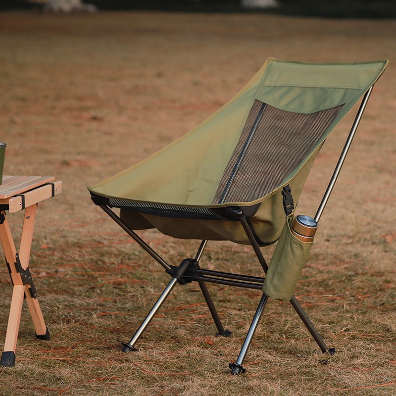 Outdoor Folding Chair Ultra-light Portable Stool Camping Fishing Art Sketching Small Bench Beach Chair Moon Chair