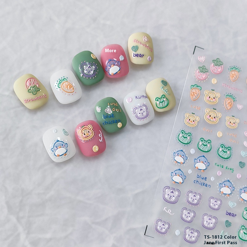 TENSORTechnology5 DThin And Tough Three-dimensional Nail Stickers Adhesive Nail Stickers Accessories TS-1812-color Simple Drawing
