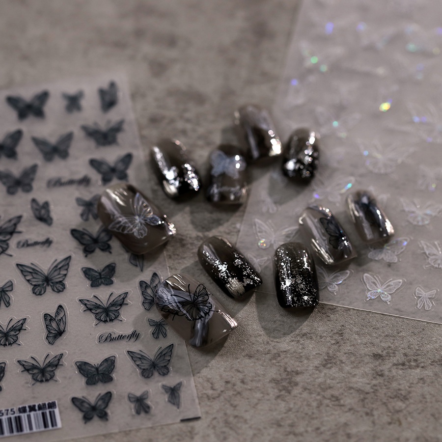 TENSORJapanese Thin5d Three-dimensional Thin And Transparent Nail Stickers Adhesive Nail Stickers Accessories TS-3574-Butterfly Wing Yingying