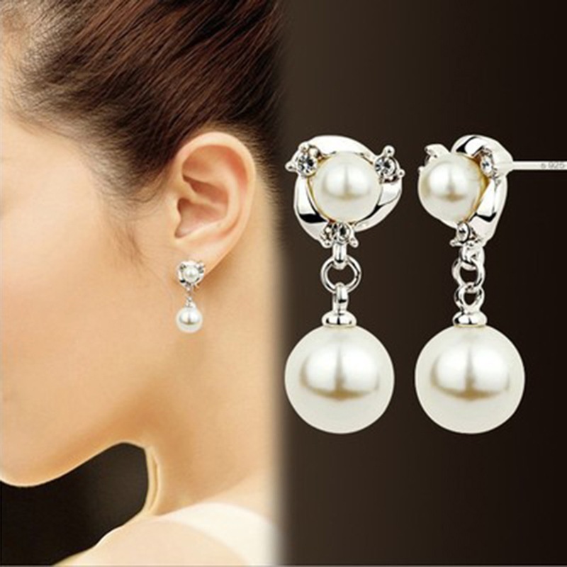 Korean Style Simple Diamond Earrings Without Piercings Pearl Earrings