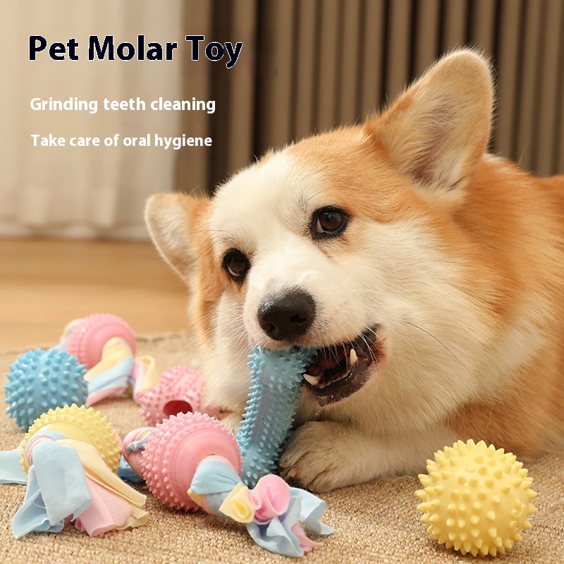 Dog Teething Toys Small And Medium Dogs Puppies Large Dogs Bite-resistant Puppies Self-Hi Teething Pet Ball Pet Supplies