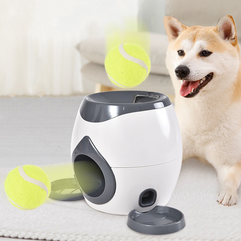 Pet Dog Tennis Ball Leaking Feeder Trainer Reward Machine Dog Snack Machine Pitcher Interactive Fun Dog Toy