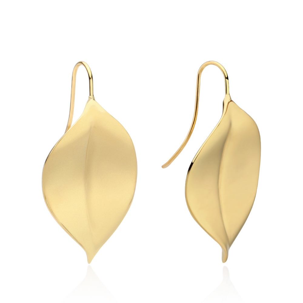 Earrings European And American Style Valentine's Day Jewelry Exaggerated Earrings Retro Leaf Stainless Steel Earrings