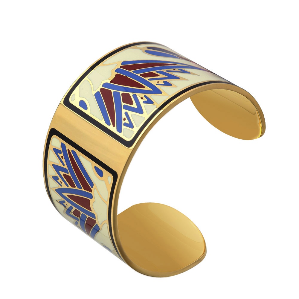 Enamel Bracelet European And American Jewelry Fashion Metal Copper Plated18 KGold Open Color Bracelet