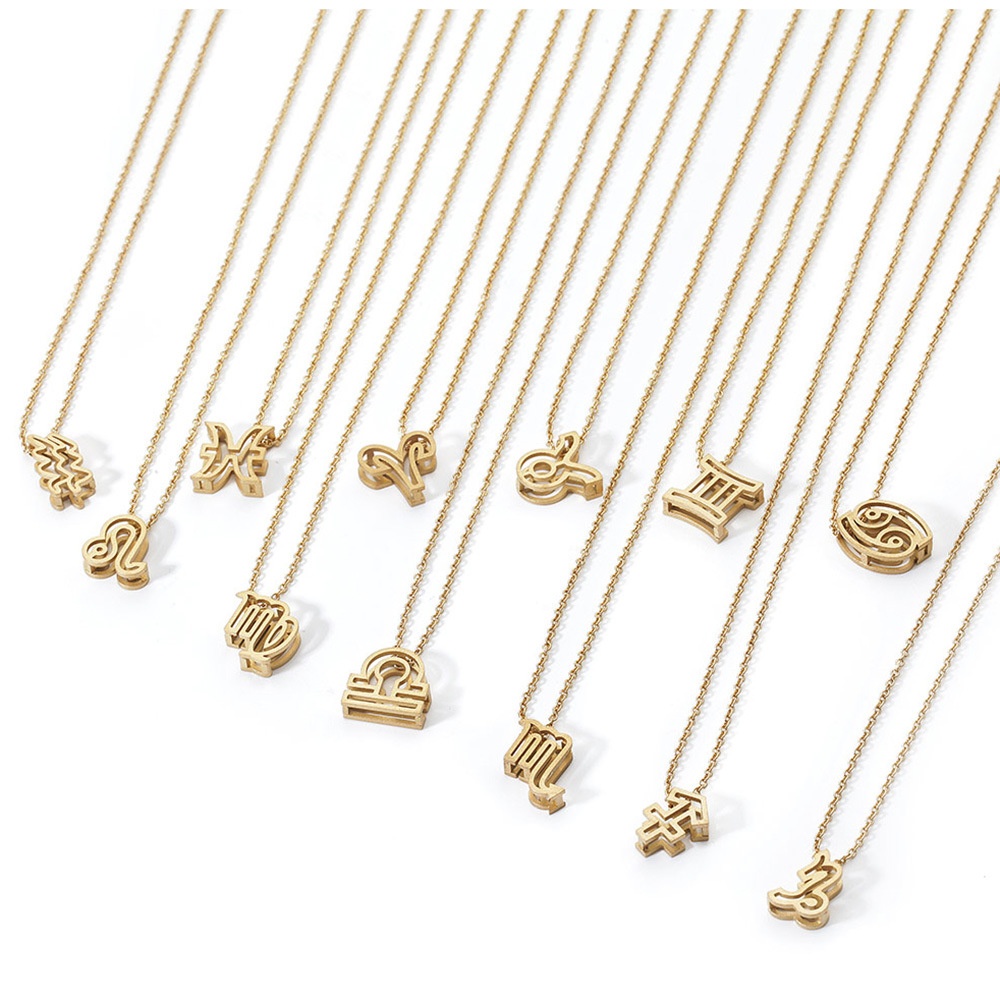 Twelve Zodiac Sign Necklace,Valentine's Day Pendant,Creative Craft Jewelry Accessory