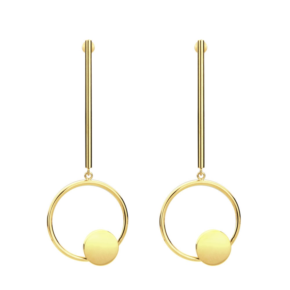Earrings Niche Earrings Fashion18 KReal Gold Plating European And American Exaggerated Fashion Stainless Steel Earrings