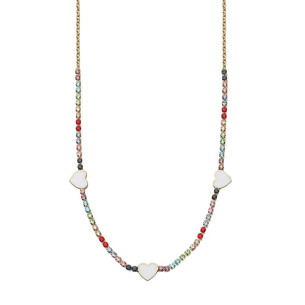 Pendant Double Heart Necklace,Crystal Jewelry Accessory