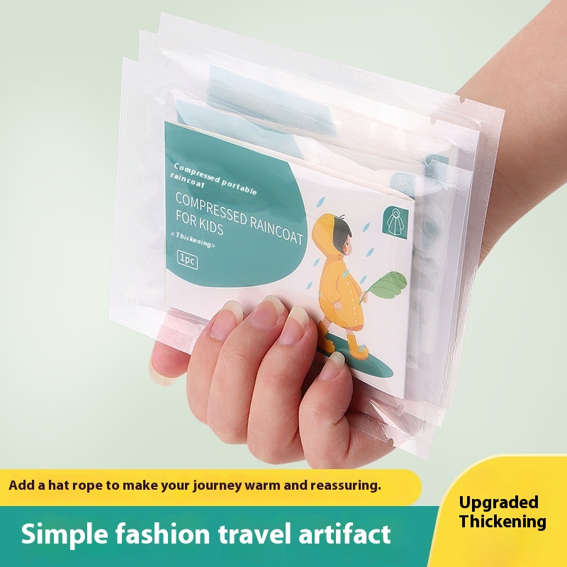 Disposable Card Raincoat Mountaineering Hiking Windproof And Rainproof Compression Raincoat Portable Long Raincoat Thickened