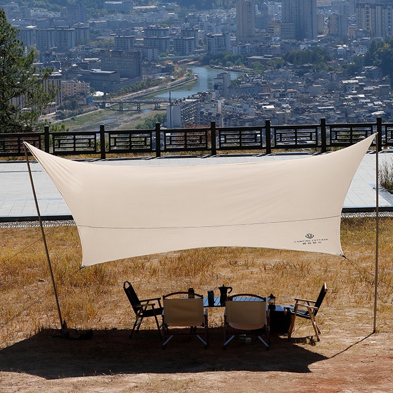 Outdoor TCCotton Hexagonal Canopy Super Large Anti-ultraviolet Waterproof Thickened Picnic Camping Canopy Tent Sunshade