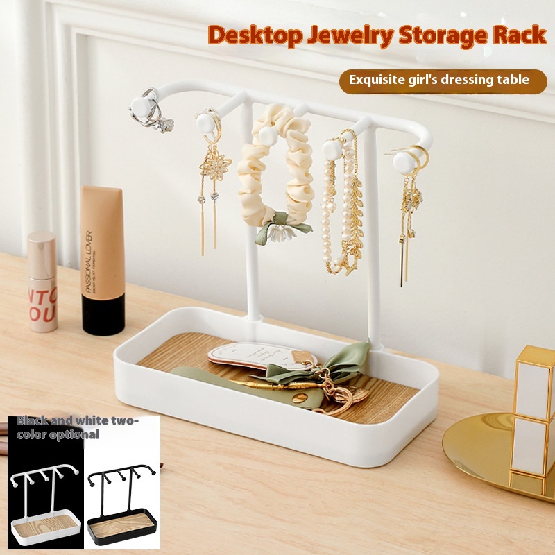 Jewelry Storage Rack White Multifunctional Necklace Rack Ring Storage Box Dressing Table Home Jewelry Rack Earring Rack