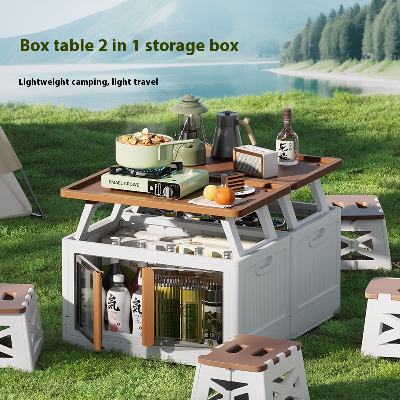 Upgraded Outdoor Large-capacity Folding Storage Box Car Sundries Storage Box Clothingtallation-free Camping Storage Box