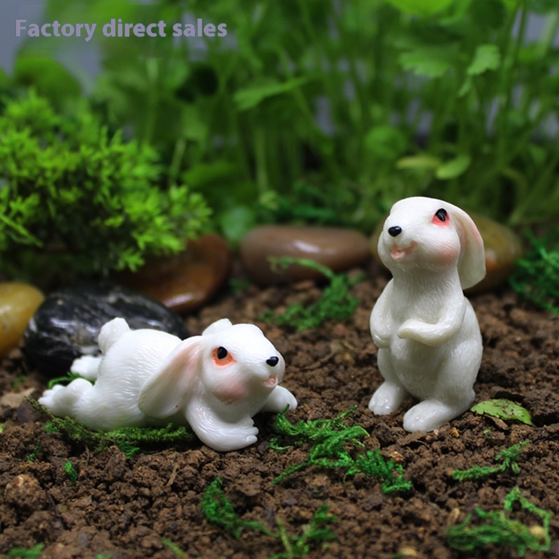 Succulent Micro Landscape Small Ornaments Cute Little Rabbit Creative Crafts Cake Decoration Cartoon Doll Gardening Landscaping