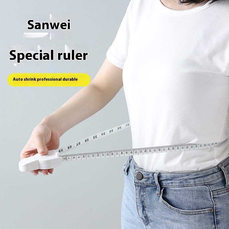 Automatic Three-dimensional Measuring Tape Fitness Shaping Abdomen Waist Arm Circumference Special Ruler Double Scale Telescopic Soft Tape Measure