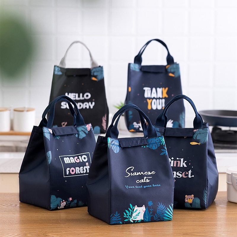 Forest Lunch Box Bag Oxford Cloth Thickened Aluminum Foilulation Refrigerated Bag Canvas Student Office Worker Lunch Lunch Bag