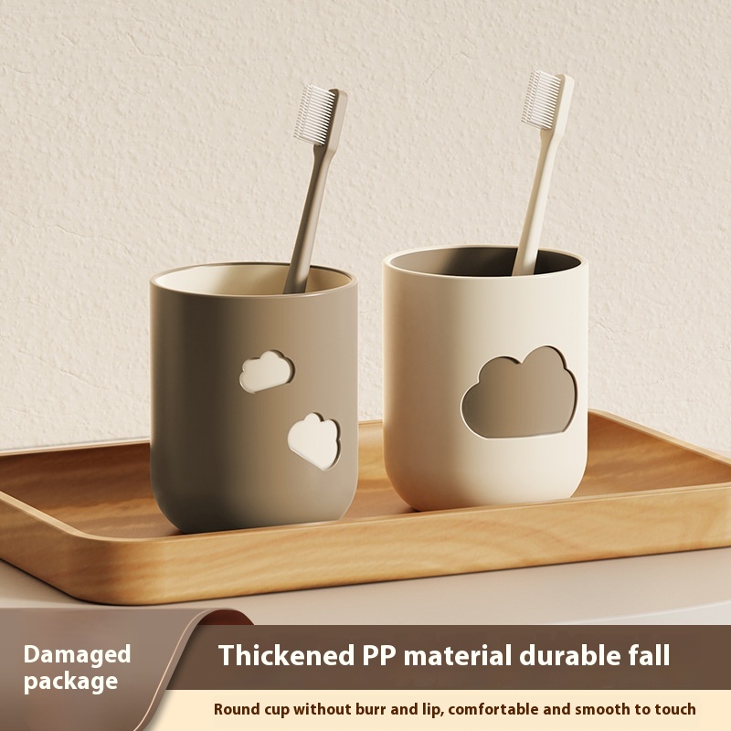 Cloud Mouthwash Cup Couple Home Student Dormitory Toothbrush Cup Round Simple Creative Tooth Cup Plastic Non-slip And Shatter-resistant