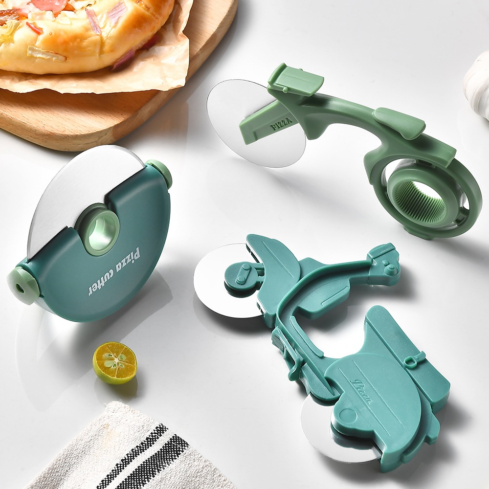 Motorcycle Round Pizza Wheel Cutter Roller Pizza Cutter Double Wheel Pizza Cutter