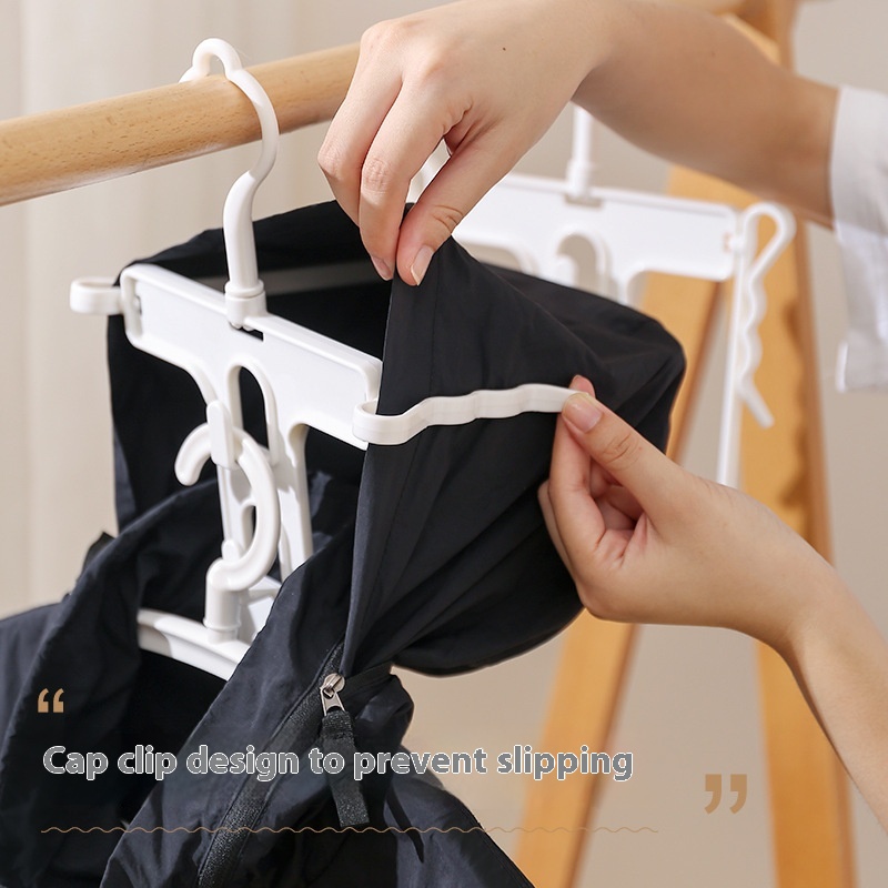 Japanese Style Folding Hooded Clothes Hanger Dormitory Student Sweater Drying Rack Windproof Clothes Rack High Collar Sweater Hanger