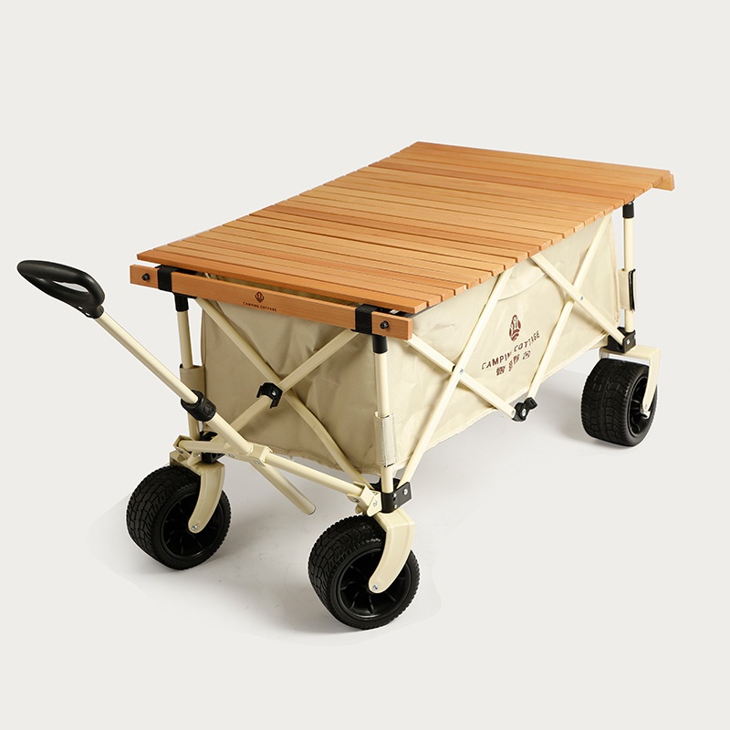 Outdoor Camping Car Hand-pull Camping Foldable Trailer Camping Stall Camping Cart Trolley
