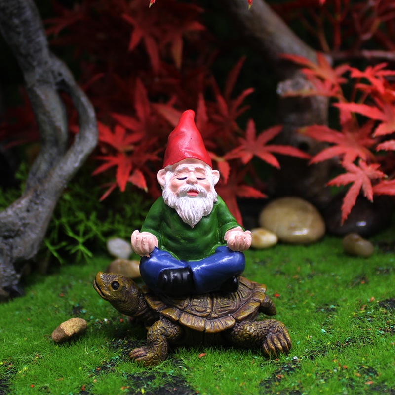 Creative Dwarf Meditation Turtle Resin Crafts Garden Dwarf Micro Landscape Ornaments Elf Decoration