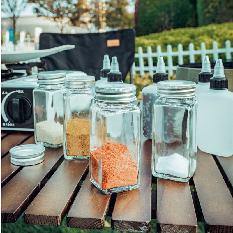 Glass Sprinkler Bottle Pepper Barbecue MSGSalt Jar Kitchen Seasoning Bottle Jar Household Seasoning Box Seasoning Jar