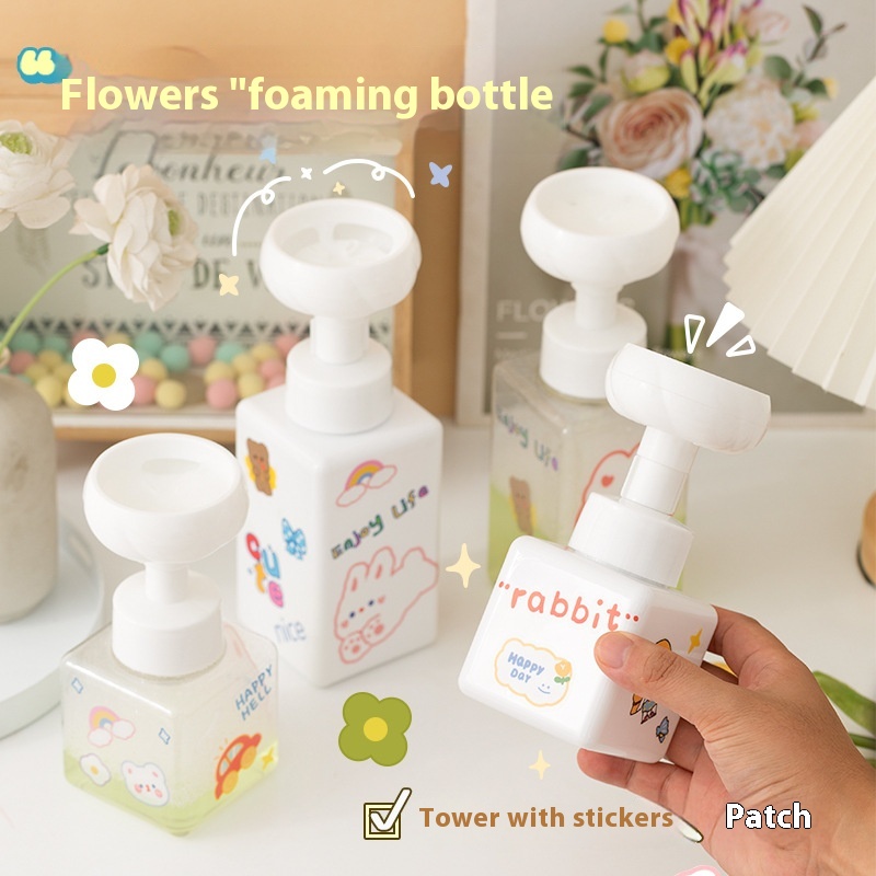 Flower Foam Bubble Bottle Creative Push-type Sub-bottle Cute Bathroom Lotion Shower Gel Hand Soap Bubbler