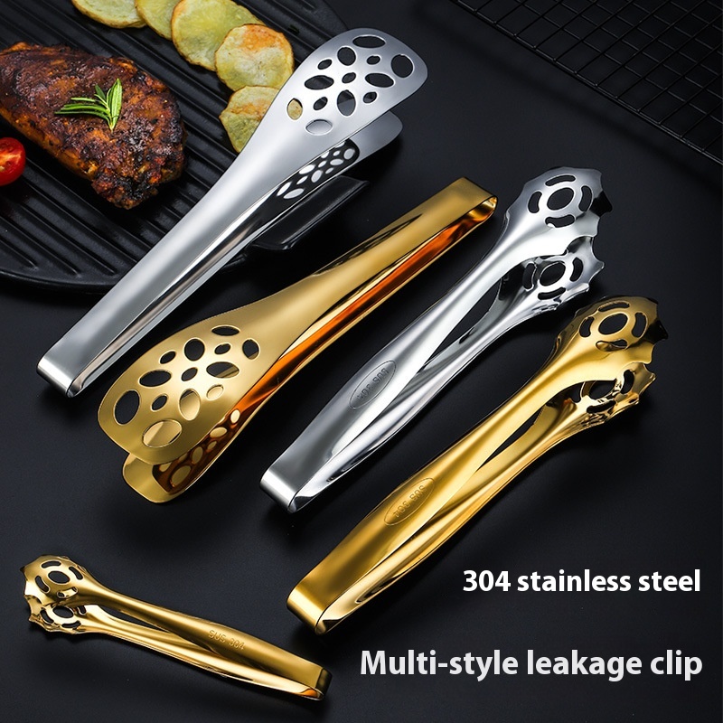 Direct304 Stainless Steel Food Clip Creative Household Public Clip Kitchen Bread Steak Clip Ice Clip