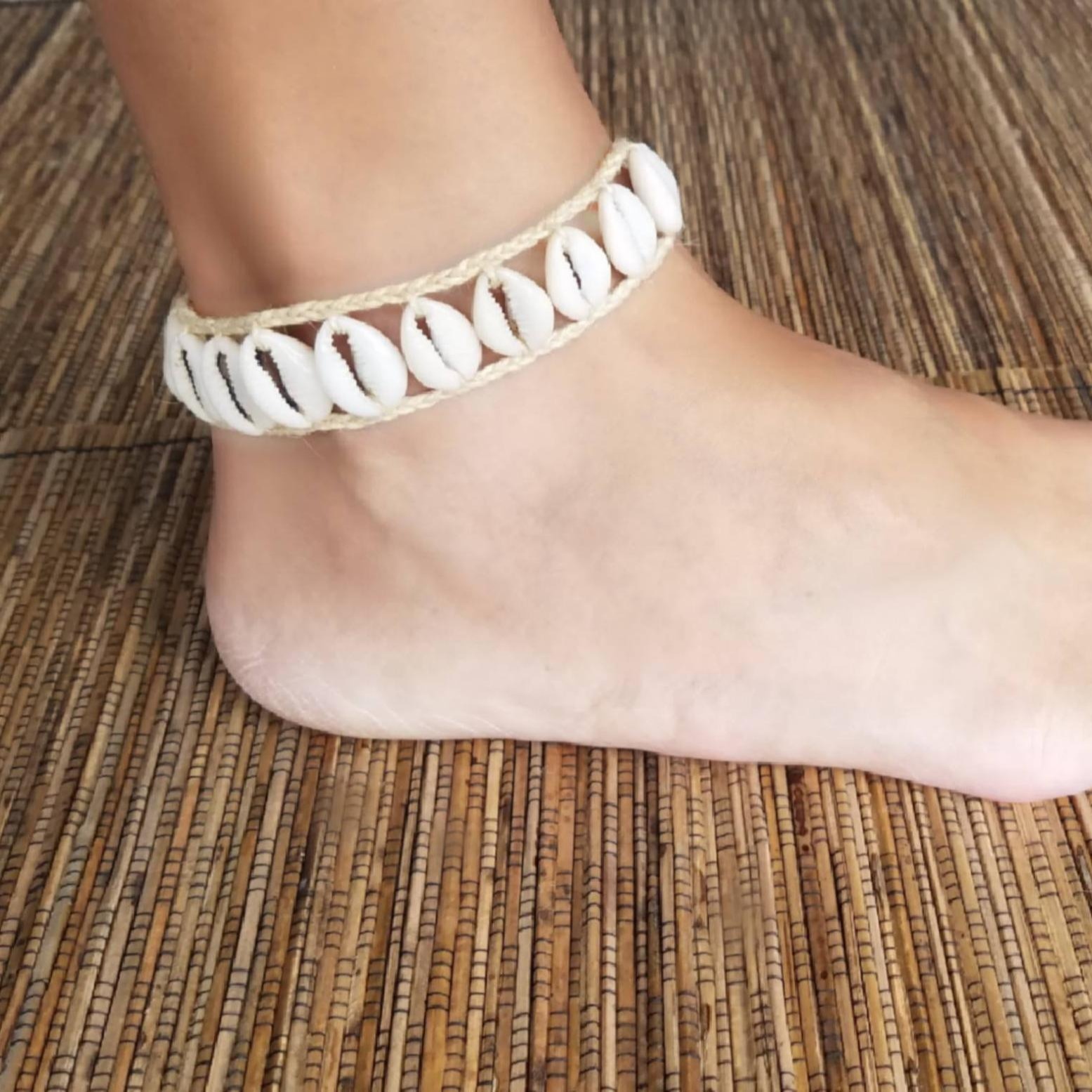Marine Style Accessories Double-layer Shell Hand-woven Anklet Bohemian Ethnic Style Jewelry