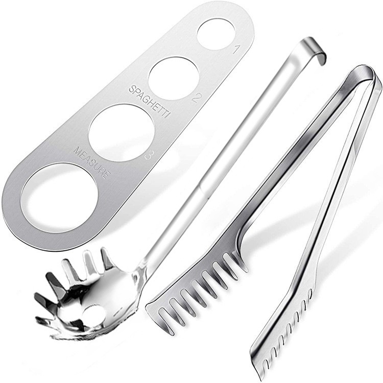 430 Stainless Steel Noodle Scooper Spaghetti Scooper Kitchen Gadgets3-piece Comb Clip Spaghetti Colander