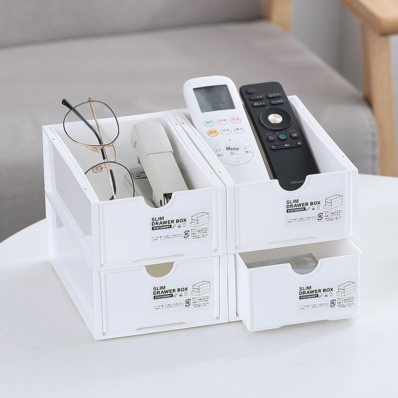 Japanese Style Transparent Desktop Drawer Storage Box Can Be Stacked Cosmetics Sundries Office Storage Rack Detachable
