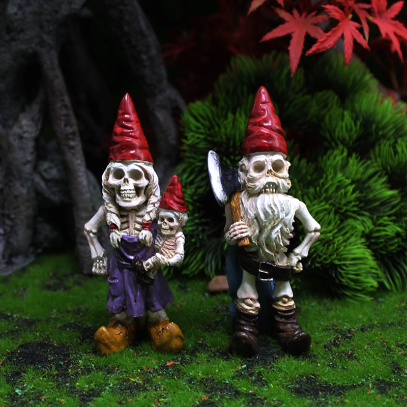 Creative Personality Halloween Skeleton Dwarf Ornaments Micro Landscape Scene Decoration Resin Crafts