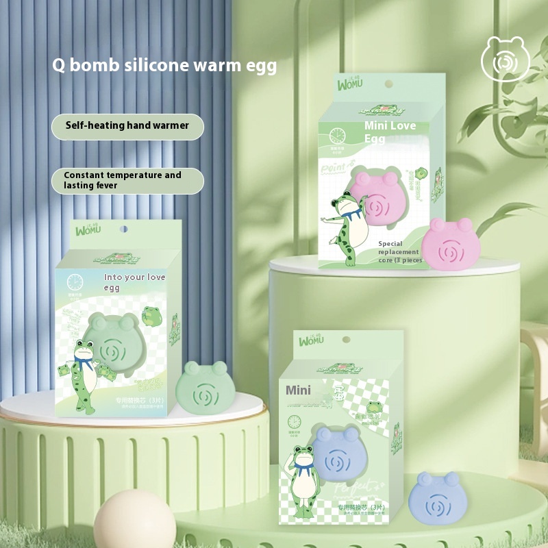 Frog Cartoon Egg Hand Warmer Self-heating Replacement Core Portable Hand Grip Children Student Disposable Mini Warmer