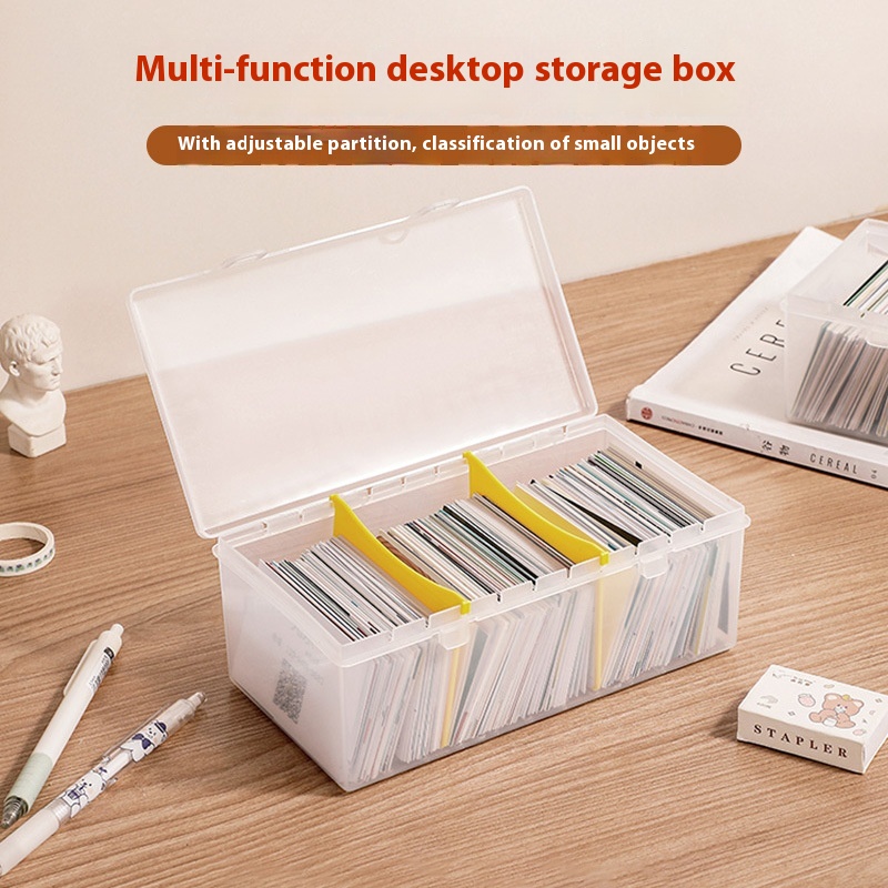 Rectangular Desktop Small Item Storage Box Desktop Cosmetics Partition Storage Box With Lid Sundries Storage Box Can Be Stacked