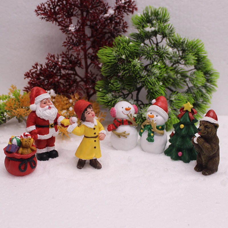 Santa Claus Ornaments Creative Snowman Christmas Tree Decorations Children's Brown Bear Gift Bag Micro Landscape Pendant