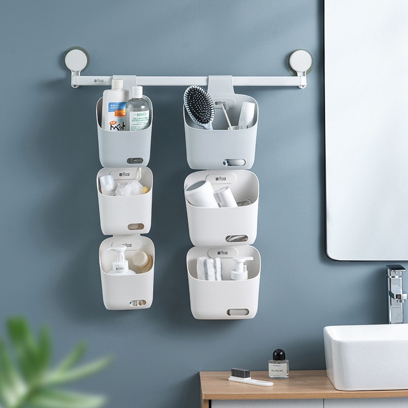 Bathroom Kitchen Series Hanging Basket Household Wall Mounted Rack Storage Basket Dormitory Bed Tidying Small Hanging Basket