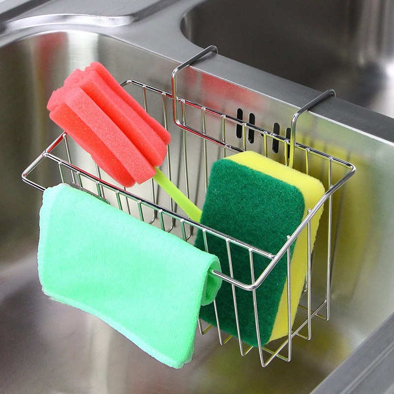 304 Stainless Steel Sink Sponge Rack Dishwashing Liquid Kitchen Drain Rack Hanging Basket Rack