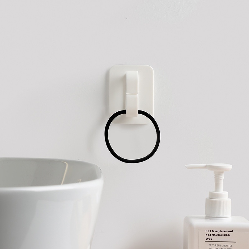Japanese Ring Hook Adhesive Cleaner Storage Hook Small Object Hanging Plastic Hook Storage Rack