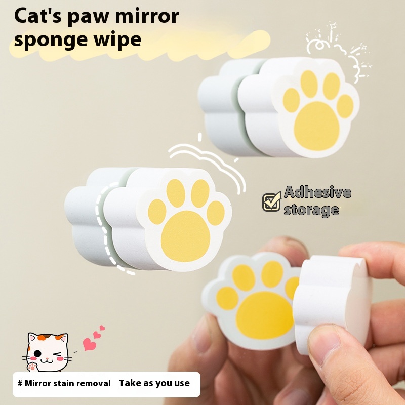 Creative Cat Claw Sponge To Wipe The Mirror Magic Cleaning Wipe Kitchen Faucet Bathtub Sink Cleaning Scrub Particles