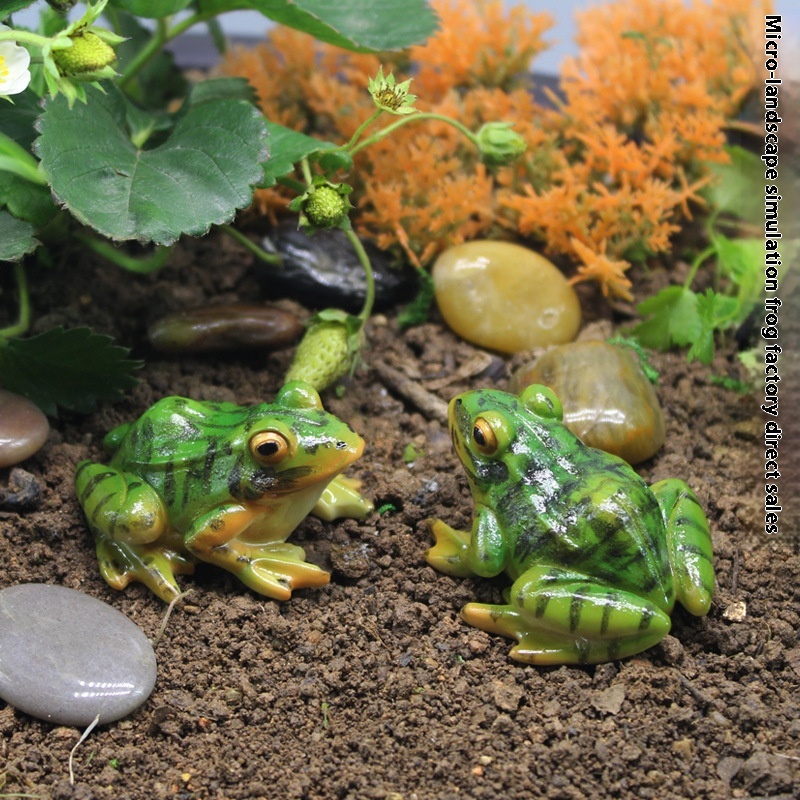 Micro Landscape Simulation Frog Ornaments Baking Landscaping Accessories Car Resin Crafts Gardening Bonsai Succulent Decoration