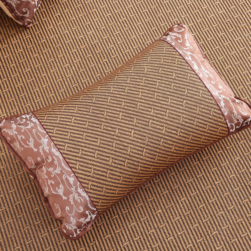 Comfortable High-end Summer Cool Mat Pillowcase Ice Silk Pillow Single Double Envelope Rattan Mat Pillow Piece Straw Mat Pillow Piece