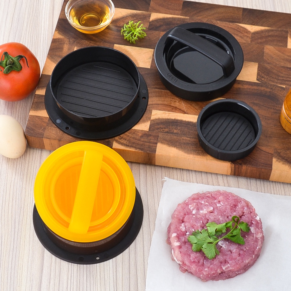 Two-color Large And Small Movable Bottom Easy To Take Plastic Hamburger Meat Slice Pressing Tool Hamburger Press