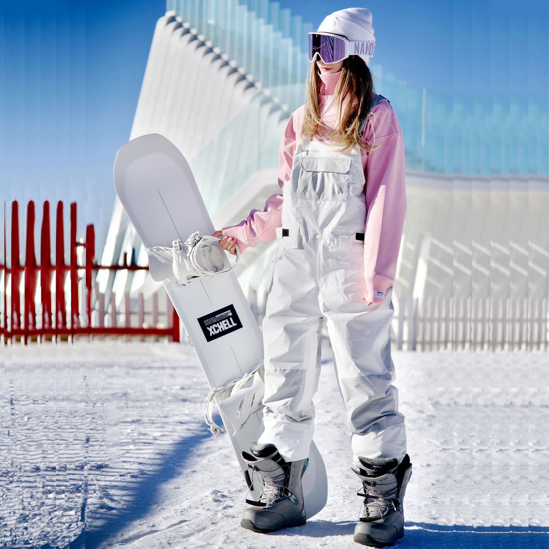 Snowboard Bib Ski Pants Women Snowboard Double Board Waterproof Ski Suit One-piece Men And Women Couple Ski Equipment