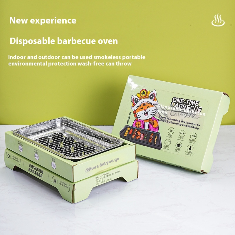 Disposable Barbecue Grill Picnic Stove Outdoor Portable Household Small Fruit Charcoal Smokeless Barbecue Set