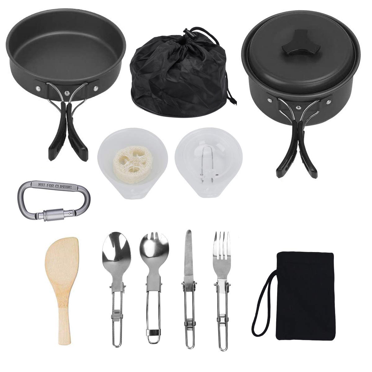Portable Camping Pots Camping Cookware Set Folding Pot Tableware Outdoor Pot Set